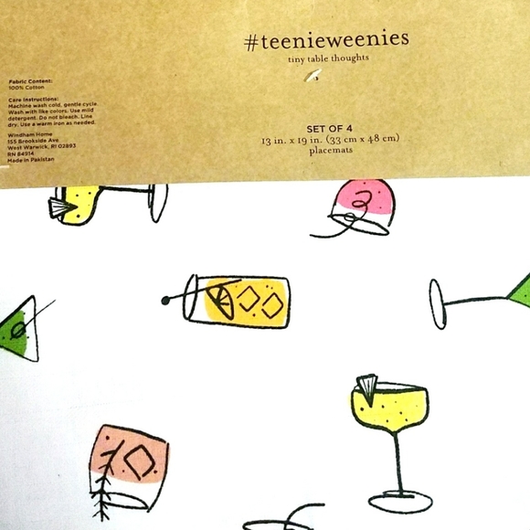 Teenieweenies Cotton Placemats White Multi Print Set Of 4 - Picture 5 of 8